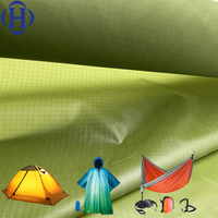 Tissu de tente imperméable double ripstop 20D 100% polyester écologique avec revêtement en silicone PU pour sacs tentes/bâches pour filles