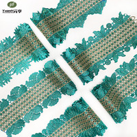 Dentelle guipure de 10 cm, dernière tendance, broderie florale, motif soluble à l'eau, polyester, strass, tissu pour accessoires de vêtements DIY