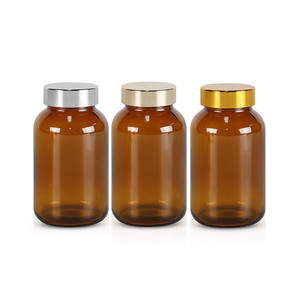 Customized Brown Glass Capsule Bottle Transparent Glass Pharmaceutical <b>Packaging</b> For Health Products With Screw Cap - Product Image 2