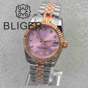 Reloj Mecánico para Dama Bliger con Logotipo Personalizable, Movimiento NH15, Reloj de Lujo para Dama, Resistente al Agua 10 <span class=keywords><strong>Bar</strong></span>, Caja de Acero Inoxidable de 31 mm - Product Image 3