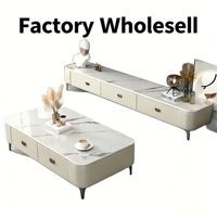 Ensemble Meuble TV et Table Basse de Salon Moderne de Luxe – Design Écologique, Durable, Simple et Élégant – Meuble de Rangement pour Téléviseur – Mobilier de Maison