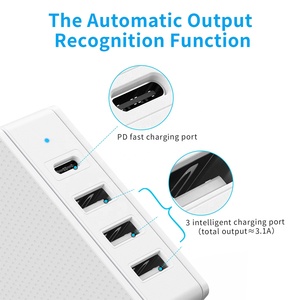 <span class=keywords><strong>Chargeur</strong></span> rapide TKT TC151 EU 4 ports <span class=keywords><strong>USB</strong></span>-<span class=keywords><strong>C</strong></span> PD 3.0 33W avec QC4.0/QC3.0 certifié MFI/CE/FCC/RoHS pour appareils photo et appareils électroniques - Product Image 2
