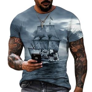 Fitspi Vintage <strong>Men</strong> Ship T-<strong>shirts</strong> 3D Printed <strong>Pirate</strong> Ship Crew Neck Short Sleeve T <strong>Shirt</strong> for <strong>Men</strong> Oversized Tops Tee <strong>Shirt</strong> - Product Image 1