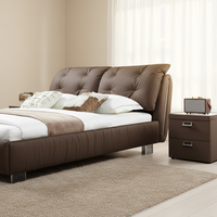 Lit en cuir capitonné de style moderne et luxueux sur mesure avec un cadre en bois massif de 1,5, 1,8 ou 2 mètres, ensemble de chambre à coucher haut de gamme