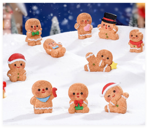 Cartone animato carino 3D artigianato di Natale in resina natale pupazzo di neve natale scatola regalo albero pan di zenzero uomo figurine per palla di neve giocattoli per bambini - Product Image 3