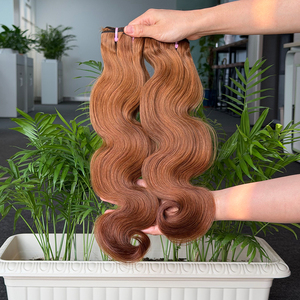 <b>Body</b> <b>Wave</b> Bundles Light Brown Color Brazilian Virgin Human Hair Weft <b>Body</b> <b>Wave</b> Hair Extensions Sew In Hair Bundles For Women - Product Image 1