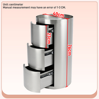 Armoire à outils professionnelle à 3 tiroirs en acier inoxydable, chariot cylindrique pour salon de coiffure, chariot de beauté pour salons de barbier