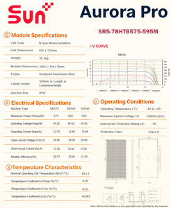 Panneau solaire monocristallin bifacial 585W avec une efficacité de 22,5% pour une utilisation domestique, stock américain - Product Image 2