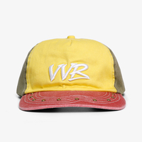 Casquette de baseball unisexe 5 panneaux non structurée en coton lavé, style vintage rétro, qualité professionnelle, 3 couleurs, avec logo personnalisé