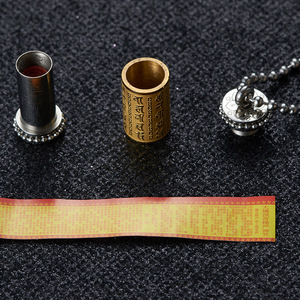 Collar con colgante de rueda de sutra de mantra Shurangama budista de estilo chino, pulido, artístico, retro, protector y de lazos de paz - Product Image 2