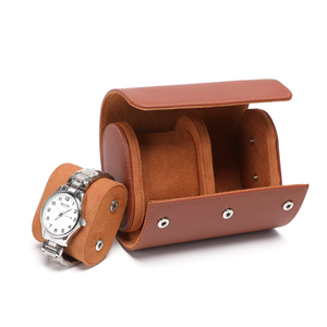 Customized Luxe Discreet Portable Watch Storage <b>Roll</b> Fashion PU Leather Flip Lid Flannel Watch Pillow Travel Watch <b>Box</b> - Product Image 3