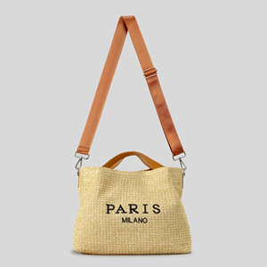 Bolso Tote de Paja de Color Sólido para Mujer, con Cierre de Cremallera, Transpirable, Impermeable, Moderno, para Uso Diario y <span class=keywords><strong>Playa</strong></span> - Product Image 4