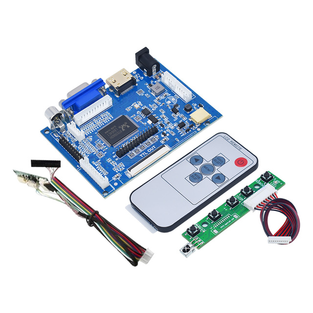 PCB800099-V.9 TFT LCD driver TTL 50pin LVDS 30pin interface universal lcd controller board with HD MI VGA AV