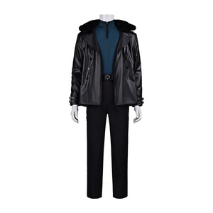 Costume de cosplay Leon Scott Kennedy, ensemble complet, veste en cuir noir, pantalon, tenue de jeu d'animation, jeu de rôle - Product Image 2