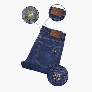 Pantalones Vaqueros Elásticos Lavados Black Eagle para Hombre, Corte Recto, Jeans Ajustados, Pantalones Casuales Cómodos de Estilo Clásico - Product Image 2