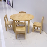Table ronde en bois massif de 60 cm de diamètre, design contemporain pour la maison, le bureau, l'école et la chambre, écologique et durable