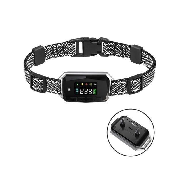Humane Safe Training Collar for Dogs Remote Electric GPS Pet Tracker Nylon Material IP67 Waterproof for Training