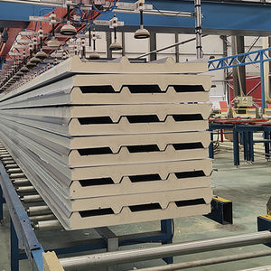 Panneau sandwich pour mur extérieur en <span class=keywords><strong>laine</strong></span> <span class=keywords><strong>de</strong></span> <span class=keywords><strong>verre</strong></span> ignifuge haute résistance <span class=keywords><strong>de</strong></span> 50 <span class=keywords><strong>mm</strong></span>, isolation <span class=keywords><strong>de</strong></span> toiture, revêtement métallique sculpté, atelier écologique - Product Image 6