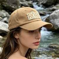 Casquette de baseball non structurée à profil bas à 6 panneaux, avec logo brodé personnalisé en chaîne, en toile de coton et visière légèrement incurvée