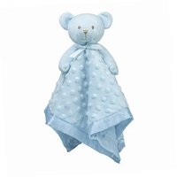 Couverture de sécurité en peluche personnalisée en gros, motif éléphant, grise, douce, pour bébé, cadeau unisexe pour tout-petit