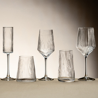 Verres à whisky en verre rayé transparent au design moderne, coupe froide, pour boire du vin, en cadeau