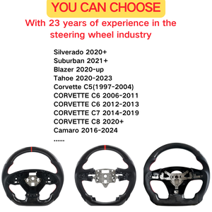 عجلة عرض LED بنمط جديد من BM مع تحكم في قبضة توجيه جلد أسود مثقب من الكربون لشيفروليه كورفيت C8 للبيع بالجملة - Product Image 2
