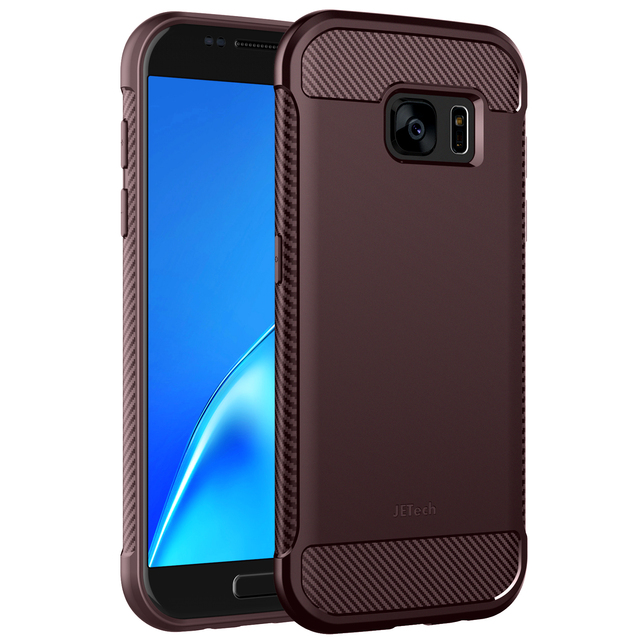 Slim Fit Case Compatible with Samsung Galaxy S7 5.1-Inch, Thin Phone Cover with Shock-Absorption and Carbon Fiber Design