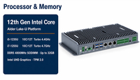 Mini PC Compacto Sin Ventilador I5 1235U 3*LAN 6*COM 4*USB, Computadora Integrada con IA para Señalización Digital en Exteriores
