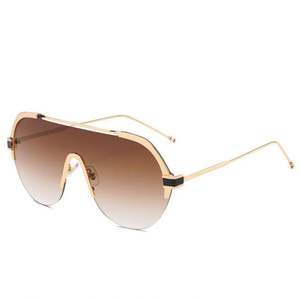 Gafas de Sol de Moda Retro de Lujo con Marco Metálico Grande para Mujer, Gafas de Sol de Gran Tamaño Tipo Escudo, Gran Venta 2019 - Product Image 4