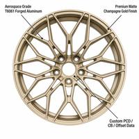 Jantes forgées 18-22 pouces Or mat Y-Mesh Performance 5x112 5x120 PCD pour BMW Mercedes Benz Berline de luxe