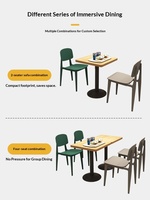 Modernes Stahl-Burger-Shop-Tisch-und-Stuhl-Set für Wohnmöbel in Fast-Food-, Milchtee-, Pizza- und Brathähnchen-Läden