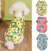 Vêtements d'été fins pour chiens, style tropical imprimé, en polyester, protection solaire, pour Teddy, Samoyède, Husky à poils dorés