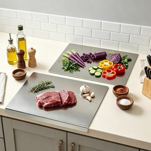 厨房用不锈钢切菜板、揉面切菜板垫、肉类烘焙用金属切菜板、小型切菜板 - Product Image 3