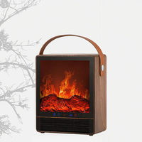 Mini Chauffage Électrique 1500W avec Effet de Flamme Réaliste en Céramique PTC, Chauffage d'Appoint Silencieux 36dB avec Commande Vocale pour Chambre à Coucher