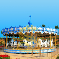 Nouvelle Conception 2025 : Carrousel Rouge pour Enfants et Adultes – Manège d'Extérieur pour Centres Commerciaux et Fêtes Foraines