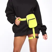 Neon Green Harness for Women, Thigh Fanny Pack, Leg Bag