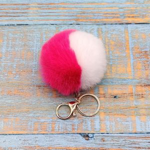 Soft Custom Pompom Schlüssel anhänger Zubehör für Frauen Tasche Oem Puff Ball Pelz Chaveiro 8cm Pom Schlüssel ring Mädchen Bulk Poms Schlüssel bund - Product Image 5