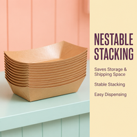 Barquettes pour friandises pour animaux, barquettes en papier kraft en forme de bateau pour la vente et la dégustation d'aliments pour animaux, petites tailles résistantes à l'huile, jetables et faciles à servir