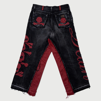 Pantalones Vaqueros de Algodón Resistentes Estilo Streetwear, Vintage, Lavados, Retro, Grunge, Rotos, Estampados, Anchos, de Pierna Ancha, Cintura Alta, Holgados, Personalizados