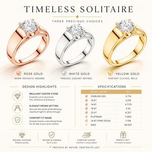 10KT Yellow Gold Round Solitaire Diamond <b>Ring</b> Wide Tapered Band <b>Men</b> Engagement <b>Ring</b> Modern Signet Fine Jewelry Gift - Product Image 6