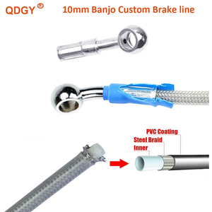 Manguera de Freno Hidráulica de 28 Grados, Color Gris Plateado, de 400 a 2200 mm, Línea de Aceite DOT, Cable Trenzado de 10 mm, Conector <span class=keywords><strong>Banjo</strong></span> para Kawasaki, <span class=keywords><strong>Yamaha</strong></span>, Honda, ATV - Product Image 5