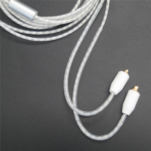 Cable de audio Mmcx plateado y chapado en cobre para Shure Se215 315 425 846 Ue900, núcleo de nailon Tpe, color blanco plateado - Product Image 1