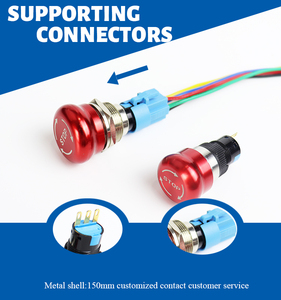 Chyf 22mm không thấm nước IP65 nấm đầu kim loại chốt dừng khẩn cấp 1no1nc đẩy nút chuyển đổi - Product Image 4