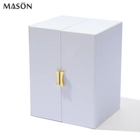 Boîte de rangement de bague de collier avec boucle en métal boîte cadeau de bijoux personnalisés en cuir boîte d'emballage de bijoux de collier à double anneau ouvert
