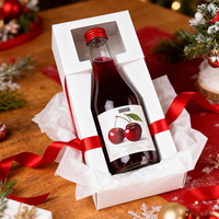 Bouteille en verre vide ronde de 250 ml (8 oz) avec logo personnalisé pour jus de fruits frais, boissons, spiritueux, gin, rhum, avec couvercles en aluminium