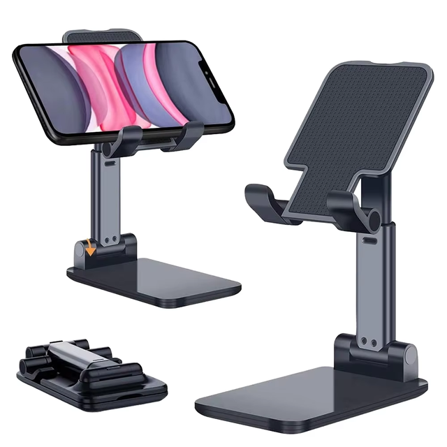 Ready Stock Cheap Desktop Folding Mobile Phone Holder Custom Logo Cell Phone Tablet Stand Portable Angle Adjustable Phone Stand