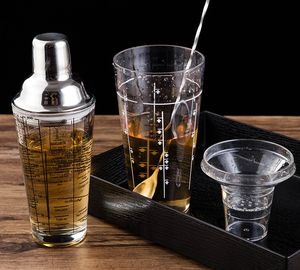 Shaker à cocktail en verre C439 de 400 ml avec échelle graduée, bouteille mélangeuse pour barman, outil de bar, tasse à fruits et glace pilée - Product Image 4