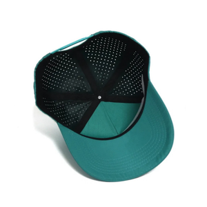 Casquette de camionneur de golf à 5 panneaux imperméable à l'eau à séchage rapide et découpe de trous perforés personnalisés en 3D avec lettre structurée brodée de logo - Product Image 4