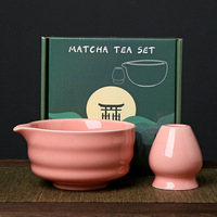 Ensemble complet de thé matcha en céramique, fouet et tamis à matcha, fouet en bambou Chashaku, support pour fouet, accessoires de cérémonie du thé de style japonais