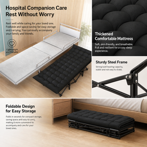 Cama Plegable de Múltiples Modelos, Cama Portátil para Acampar y Oficina, con Tela Oxford, Capacidad de 200 kg, con Colchón Multitipo - Product Image 4